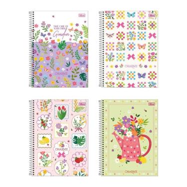 Imagem de Caderno espiral capa dura univ 1x1 80fls Charme Tilibra