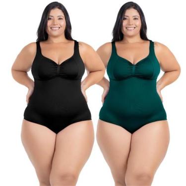 Imagem de Kit Maiô Plus Size Natação Hidroginástica Alta Sustentação - HYPE MODA