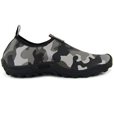 Imagem de Sapatilha Aquática Neoprene Náutica Antiderrapante Seca Rápido Unissex Leve Flexível Híbrida Versátil para Trilhas Cachoeira Bike Pesca Praia Aventura (Camuflado Cinza, BR, Adulto, Numérico, 44)