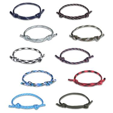 Imagem de Qulkws 20 pulseiras de corda trançada náutica, conjunto de pulseiras masculinas de corda trançada, corda náutica, corda naval ajustável, pulseiras onduladas para mulheres e homens, amizade