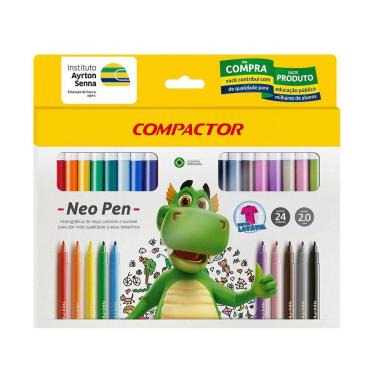 Imagem de Hidrográfica Neo-Pen Gigante 24 Cores 5 Caixinhas Compactor
