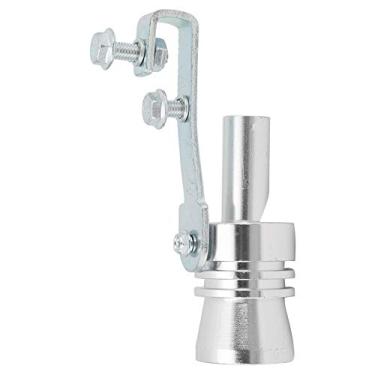Imagem de Ejoyous Turbo Pipe, Turbo Sound Generator Turbo Afito para Exaustão de Carro Feito de Liga de Alumínio Fácil de Instalar Com o Som de Alívio de Pressão Turbo (Prata)