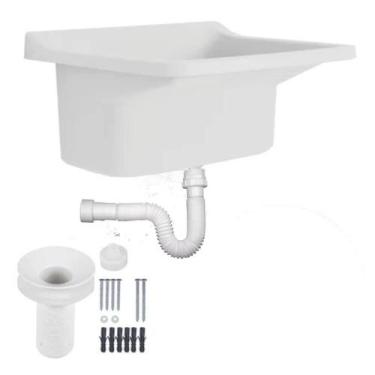 Imagem de Tanque Astra Plastico 22L Lavar Roupa Branco + Sifao Valvul