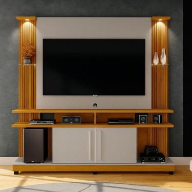 Imagem de Estante Home para TV até 60 Polegadas com Led e Prateleiras de Vidro Y