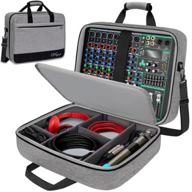 Imagem de SNIGJAT Estojo de mixagem de áudio (tamanho: 39,4 cm x 33 cm x 15,2 cm) para RODECaster Pro/RODECaster Pro II, bolsa de mixagem de DJ com enchimento, bolsa de equipamento de gravação com armazenamento