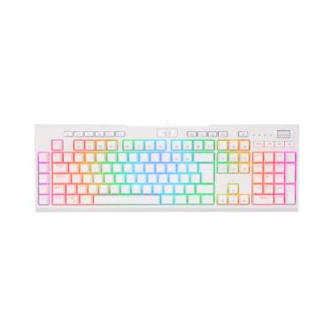 Imagem de Teclado Óptico Gamer Redragon BRAHMA PRO Branco RGB USB Switch Marom