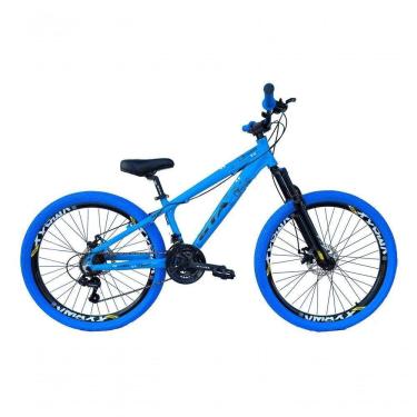 Imagem de Bicicleta 26 Gta Rebel Freeride Cor Azul 21v Aros Vmaxx Freio A Disco Pneu Flame Azul