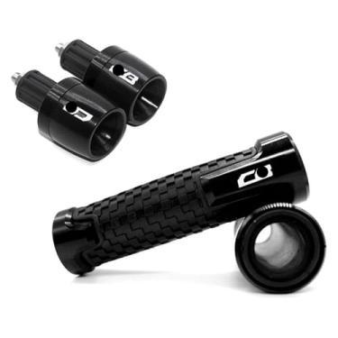 Imagem de Punhos de guidão de motocicleta, extremidades de barra, tampão compatível com CB125R CB150R CB190R CB250R CB300R CB400 CB500X CB500R (B-Preto)
