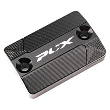 Imagem de Tampa do tanque de fluido do reservatório de freio dianteiro CNC, tampa do copo de óleo, acessórios de motocicleta compatíveis com PCX 160 150 125 peças x 160 PCX150 PCX125 (preto)