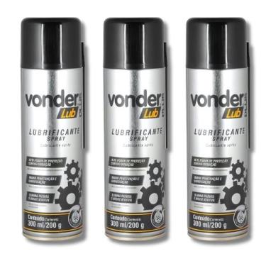 Imagem de Kit Com 3 Lubrificantes Spray P/ Peças Lub Plus 300ml Vonder