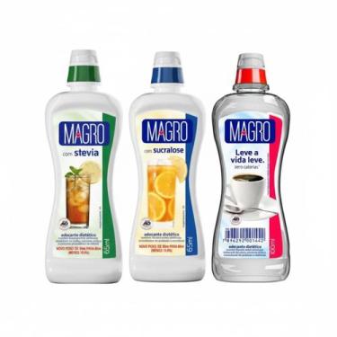 Imagem de Mix 3 adoçantes sucralose stevia e zero calorias magro