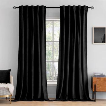 Imagem de Cortinas MIULEE Black Velvet 213x213cm 2 painéis Blackout