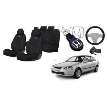 Imagem de Kit Personalizado Bancos Civic 95-99 + Volante + Chaveiro - Ferro Tech