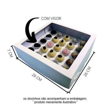 Imagem de Caixa com Visor para Brigadeiros - Embalagem para 25 Doces - 10 Unidad