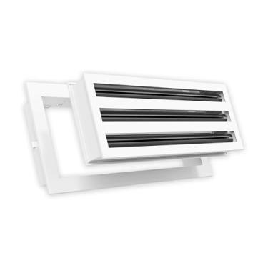 Imagem de Grade CA de design moderno 40,6 x 15,2 cm - Alumínio branco - Saída de ar - Difusor de slot linear - Grade de registro para aquecimento e resfriamento - Compatível com registros de teto, parede ou