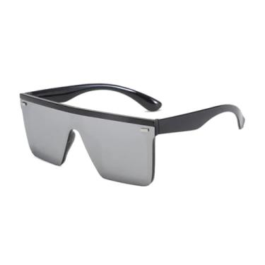 Imagem de Óculos de sol femininos vintage, grandes, sem aro, preto, esportivo (C3)