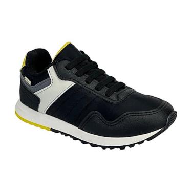 Imagem de Tênis Klin Walk Kids 178161 Preto/Grafite/Amarelo