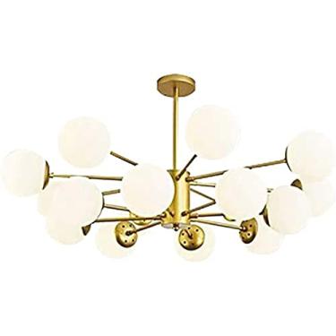 Imagem de Lustre Nordic Glass Ball Chandelier, Luminária pendente de vidro de meados do século, Luminária de teto, Luminária suspensa, Quarto, Sala de jantar, Loft, Café, Luzes suspensas (Preto, 8 li