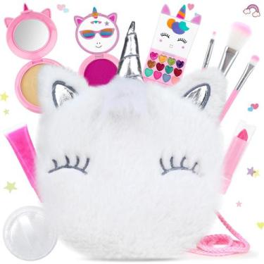 Imagem de Conjunto de maquiagem PERRYHOME Unicorn Cute Kids com mini bolsa de mo