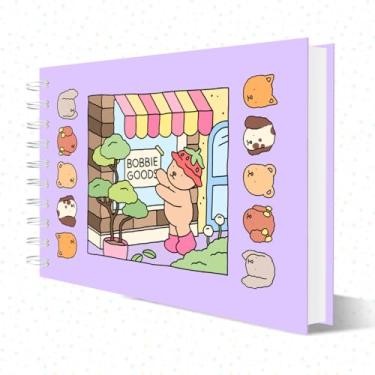 Imagem de Livro de Colorir Compatível com Bobbie Goods Rosa – Capa Dura A5, 50 Ilustrações, Papel 180 g, Acetato Protetor
