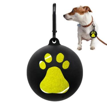 Imagem de Suporte de bola para cães Suporte de bola de tênis de silicone leve - 