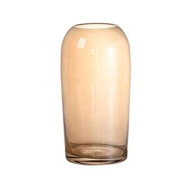 Imagem de CYYHGD Vaso de vidro para flores vaso de vidro vaso de vidro decoração de mesa de sala de estar para casa vaso transparente 7,87 polegadas 11,02 polegadas vaso de flores