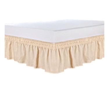 Imagem de Saia Para Cama Box Com Elástico Em Toda A Volta Cores Branca Preta Cin