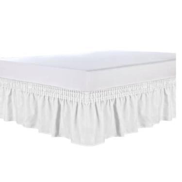 Imagem de Saia Para Cama Box Com Elástico Em Toda A Volta Cores Branca Preta Cin