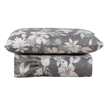 Imagem de Kit Cobre Leito Colcha Turin Solteiro Estampada c/ Babado 400 Fios 2 P