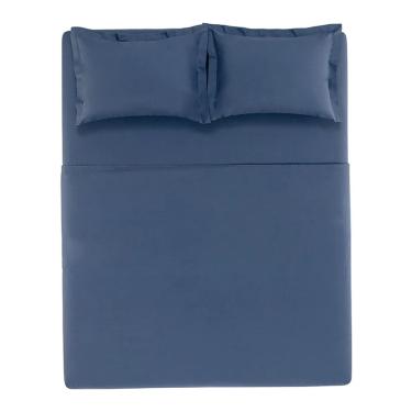 Imagem de Jogo Cama King 4 Pcs Algodão 200 Fios Tom Marinho Karsten