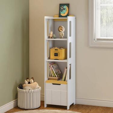 Imagem de Estante 3 Nichos com Porta Petit Casatema Madeiraoriginals Branco/Mel