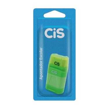 Imagem de Apontador Escolar CIS 480 com 2 furos e Borracha, Sortidas (Azul, Rosa, Roxo ou Verde), Blister com 1 unidade