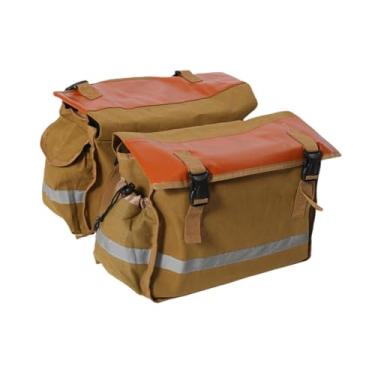 Imagem de Zxpjkyu Bolsa Dupla para Bicicleta, para Bagageiro Traseiro, Bolsa de Selim para, Marrom Escuro