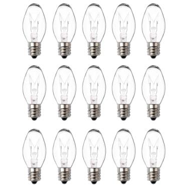 Imagem de Snnalosses Lâmpadas para aquecedor de cera - Lâmpadas de substituição C7 de 15 W para aquecedor de cera derretida, lâmpadas de sal do Himalaia, difusores de encaixe - branco quente, regulável, 15