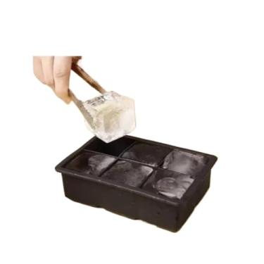 Imagem de GUIANA Forma De Gelo Silicone 5 * 5 Cubo Grande 4/6/8 Cubos Drink Whisky Top Flexível E Resistente (2,Forma com 6 cubos)