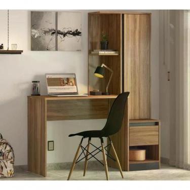 Imagem de Escrivaninha Com Armario 29800 Grafito Grafito - DEMÓBILE