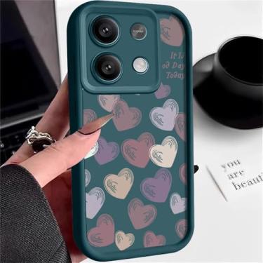 Imagem de Capa de silicone com estampa de coração para Xiaomi Poco F6 X5 X6 M6 Pro 13T 14T para Redmi Note 13 12 11 14 Pro 4G 5G K70E 11S, capa macia de TPU azul para Redmi Note 11 (11S)