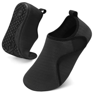 Imagem de Sapatos aquáticos para mulheres e homens descalços meias aquáticas de verão de secagem rápida chinelos, Preto, 3-4 Women/2-3 Men