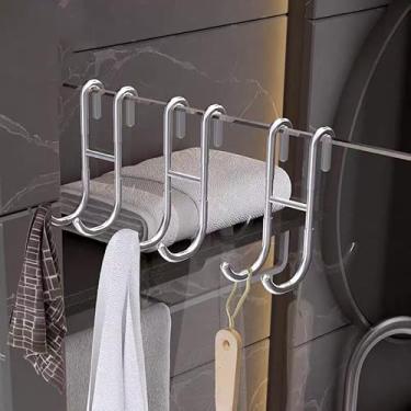Imagem de Ganchos de toalha Ganchos de porta de chuveiro (pacote com 2) para porta de vidro sem moldura, ganchos de rodo de chuveiro, prata