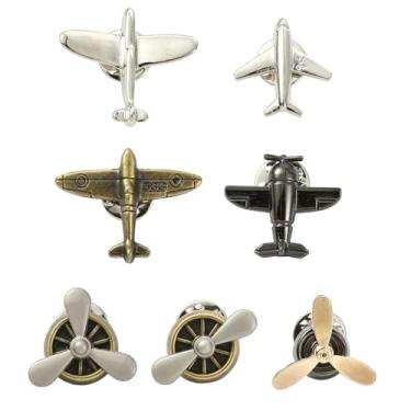 Imagem de UR URLIFEHALL 7 peças, 7 estilos, distintivos de alfinetes de avião, hélice, broche de lapela para roupas, chapéu, jeans, cachecol, faça você mesmo, joias, enxertos