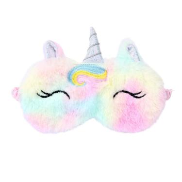 Imagem de Máscara de dormir Unicorn Rainbow Gradient Plush para crianças e adultos