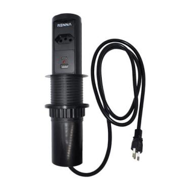 Imagem de Torre De Tomada Automática Preta 1T2Usb + Wireless Renna