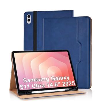 Imagem de Varohix Capa para Samsung Galaxy S11 Ultra 37.1 cm 2025 (SM-X936B/SM-X930) couro PU com suporte para caneta S, capa flip com alça de mão para Galaxy S11 Ultra com bolsos, proteção de visualização em