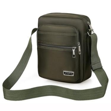 Imagem de Bolsa tiracolo masculina de tecido Oxford, elegante, funcional para uso externo e comercial, Verde