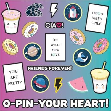 Imagem de Adesivo Decorativo Kawaii para Quarto e Cadernos Unicórnio e Gato - Estilo Trendy e Fofinho 50x50cm