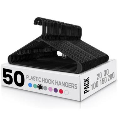 Imagem de Cabides de plástico Utopia Home, pacote com 50, duráveis, economizam e