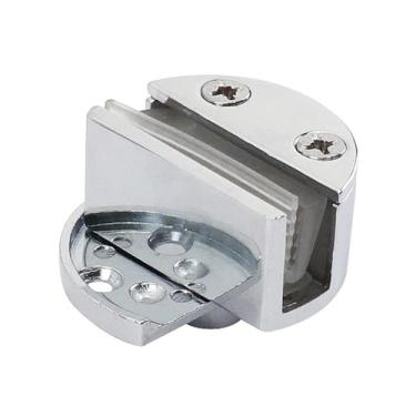 Imagem de Meiliyizu Dobradiças de porta de vidro sem perfuração liga prata estilo moderno dobradiça única braçadeira para banheiro armário de cozinha