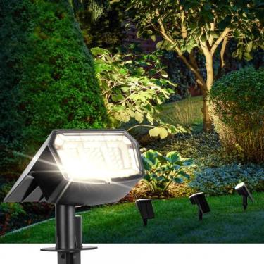 Imagem de Holofotes solares AUDERWIN 63 LED IP65 à prova d'água, pacote com 4