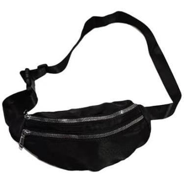 Imagem de Pochete Esportiva com 2 Compartimentos – Ideal para Celular, Academia e Corrida | Alça Ajustável, Zíper Resistente e Material Impermeável | Leve, Segura e Confortável (PRETO)