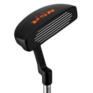 Imagem de PGM Kids Putter Golf Club Destro, Putter de aderência macia com linha de alinhamento para idades 3-8, preto laranja JRTUG006